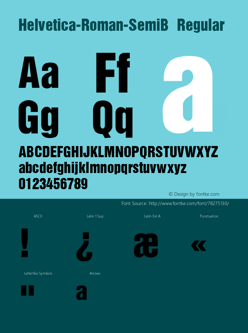 Helvetica-Roman-SemiB Version 1.0图片样张