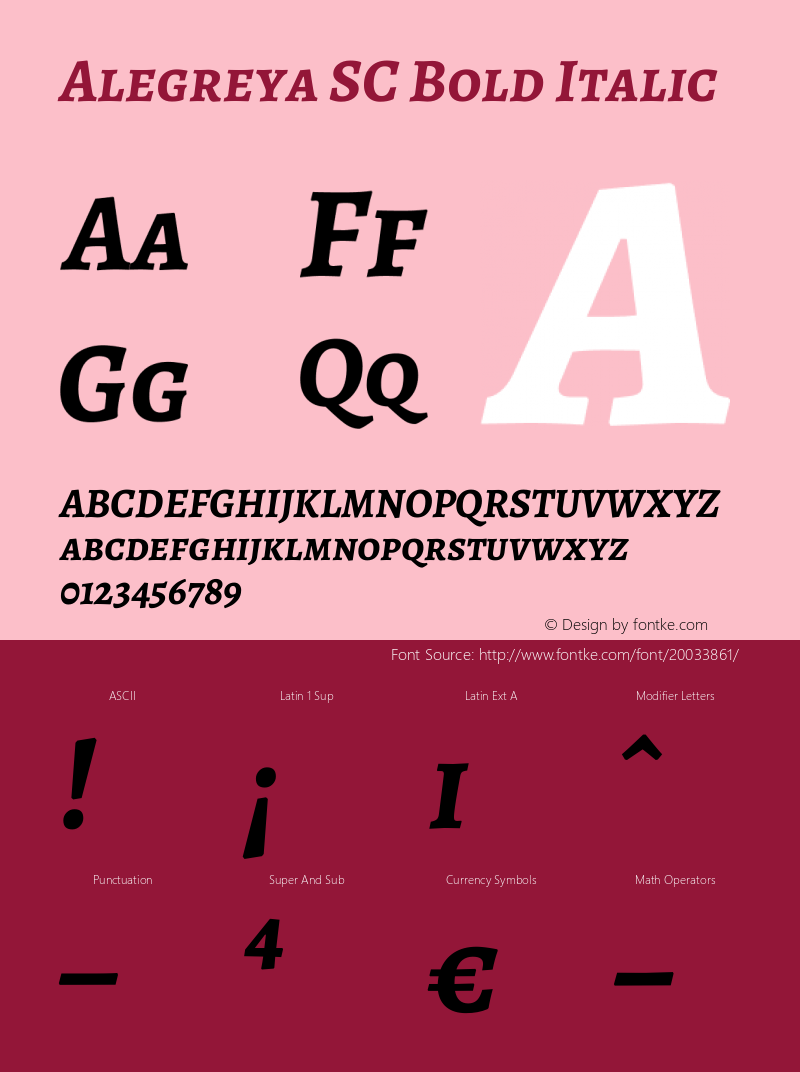 Alegreya SC Bold Italic Version 1.003图片样张