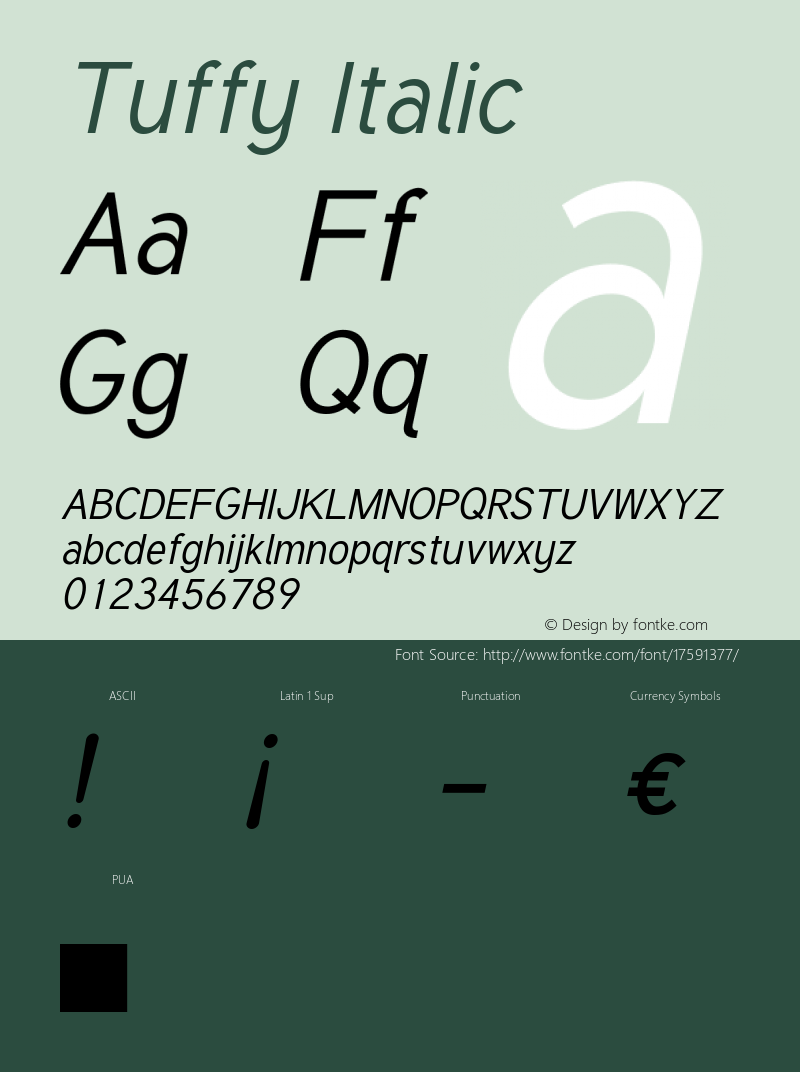 Tuffy Italic Version 001.100图片样张