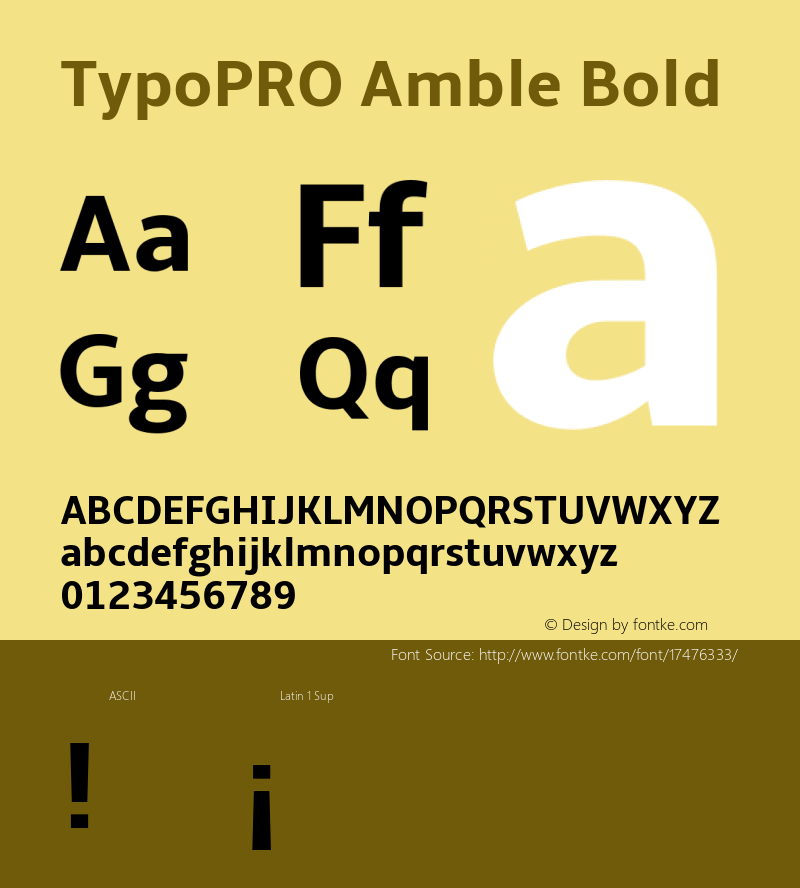 TypoPRO Amble Bold Version 1.00000; 2009图片样张