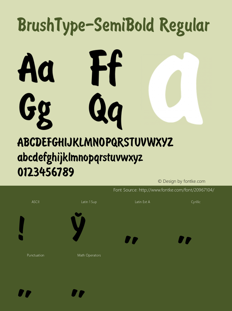 BrushType-SemiBold Converted from d:\BRU___BN.TF1 by ALLTYPE图片样张