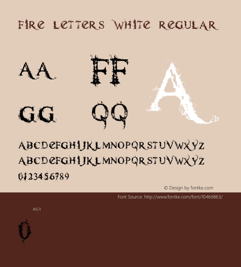 Fire Letters White Regular Version 2.00 October 14, 2010图片样张