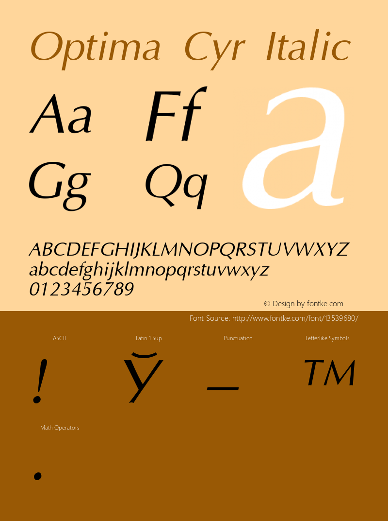 Optima Cyr Italic 001.000图片样张