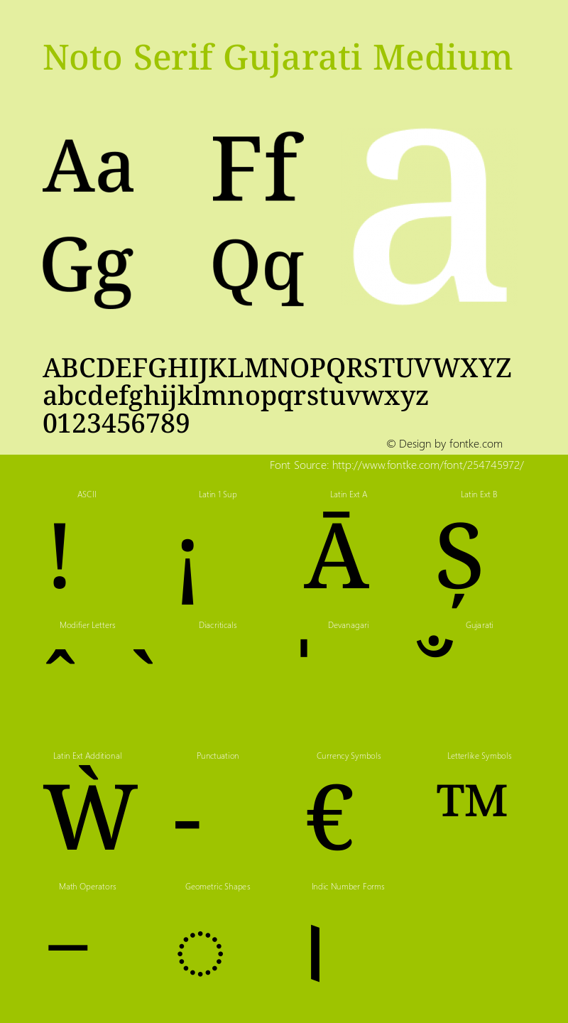 Noto Serif Gujarati Medium Version 2.106图片样张