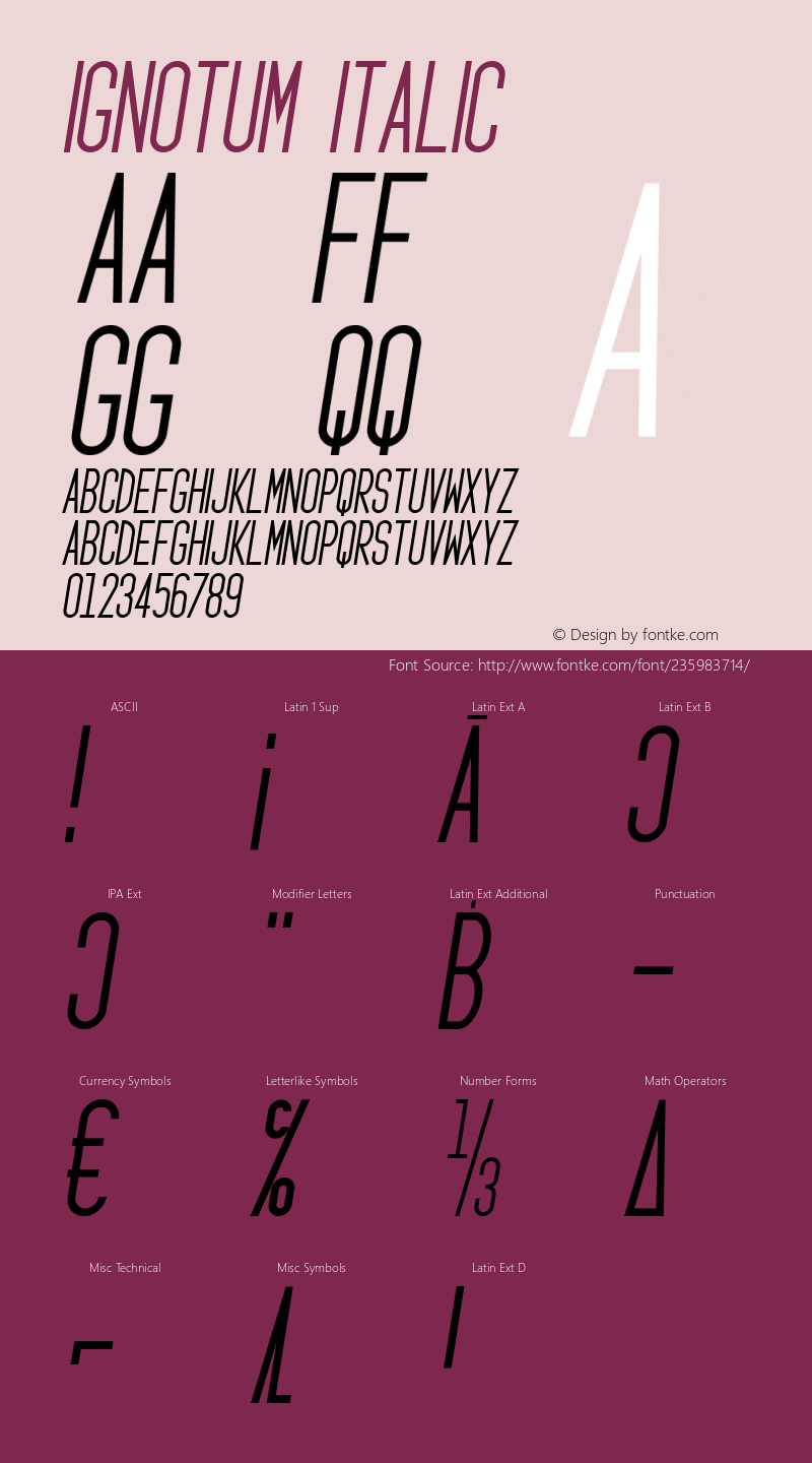 Ignotum Italic 1.00图片样张