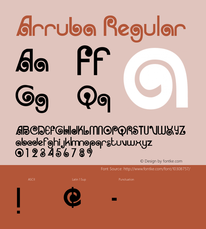 Arruba Regular Macromedia Fontographer 4.1.5 5/17/98图片样张