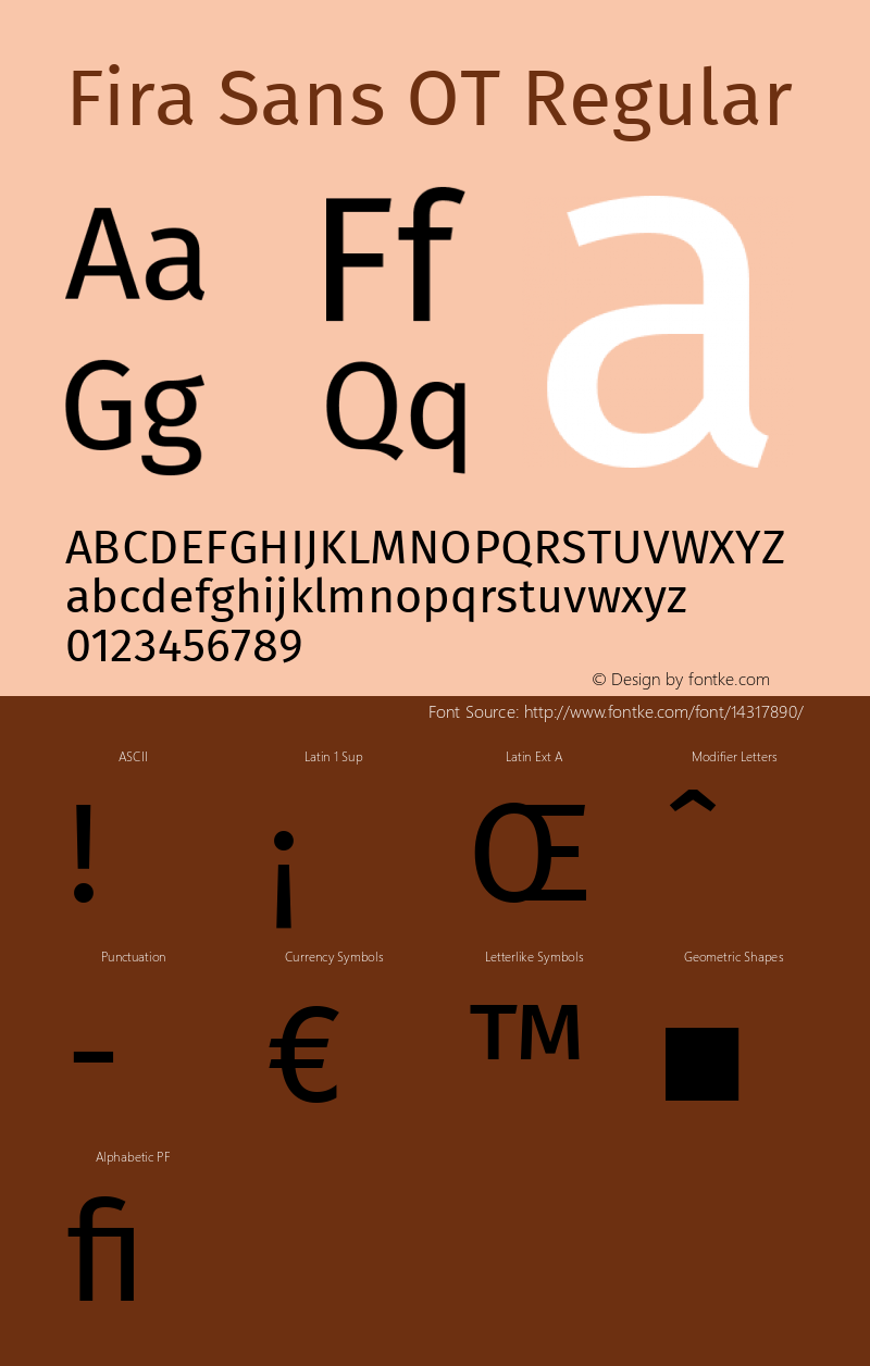 Fira Sans OT Regular Version 2.001图片样张