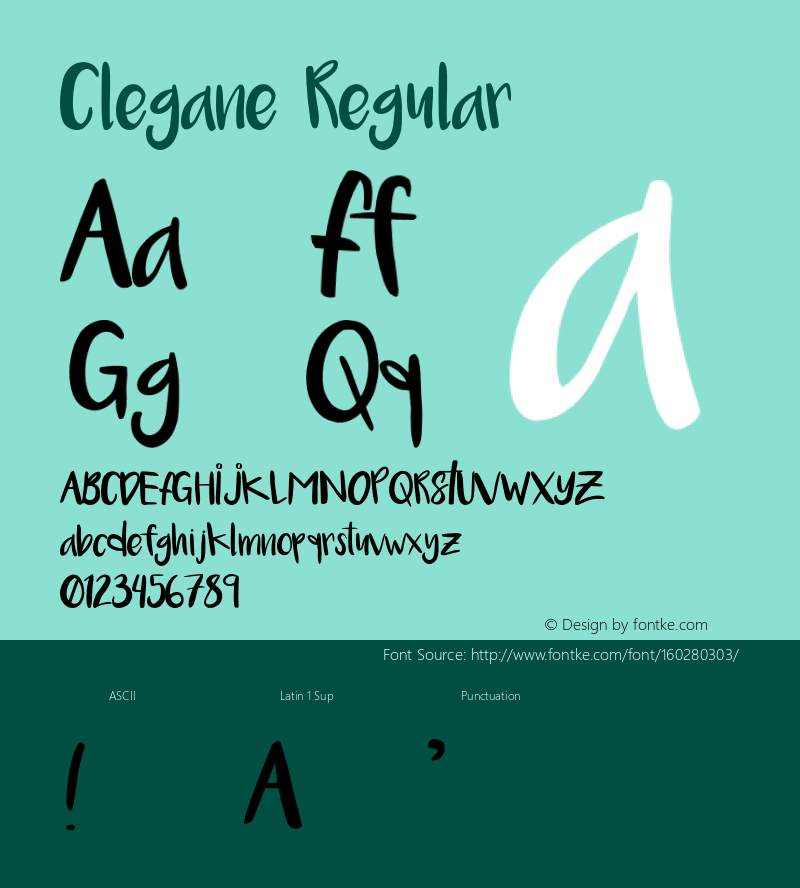 Clegane Regular Version 1.001;hotconv 1.0.109;makeotfexe 2.5.65596图片样张