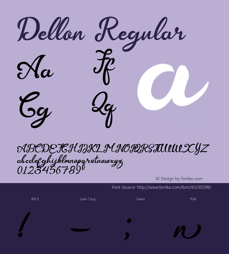 Dellon Version 1.00;April 10, 2020;FontCreator 11.5.0.2422 64-bit图片样张