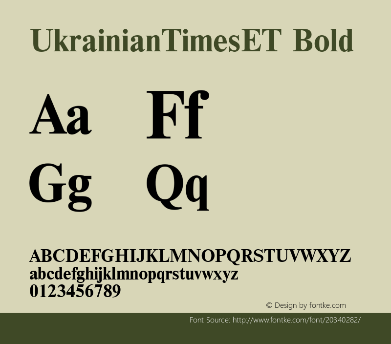 UkrainianTimesET Bold 001.000图片样张