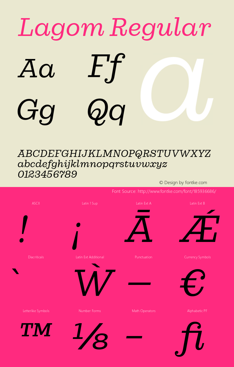 Lagom Semilight Italic Version 1.00图片样张