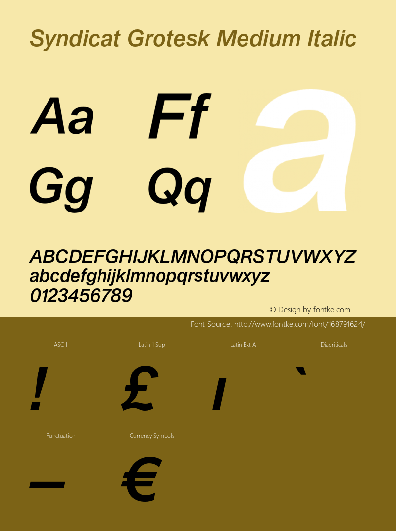 Syndicat Grotesk Medium Italic Version 1.000 | DEMO图片样张