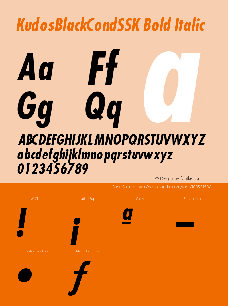 KudosBlackCondSSK Bold Italic Altsys Metamorphosis:8/31/94图片样张