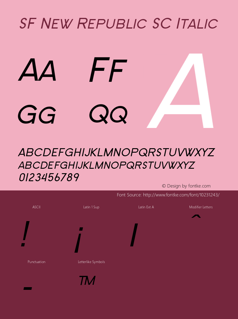 SF New Republic SC Italic v2.0 - Freeware图片样张