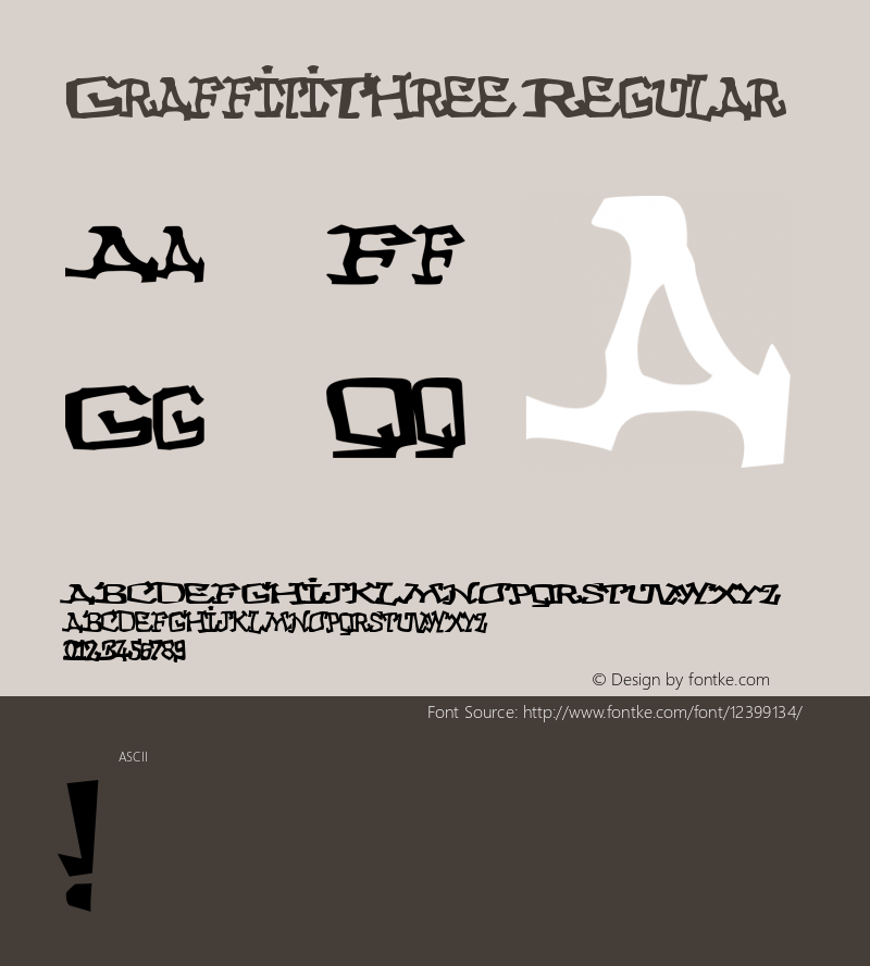 GraffitiThree Regular Macromedia Fontographer 4.1 11/19/98图片样张