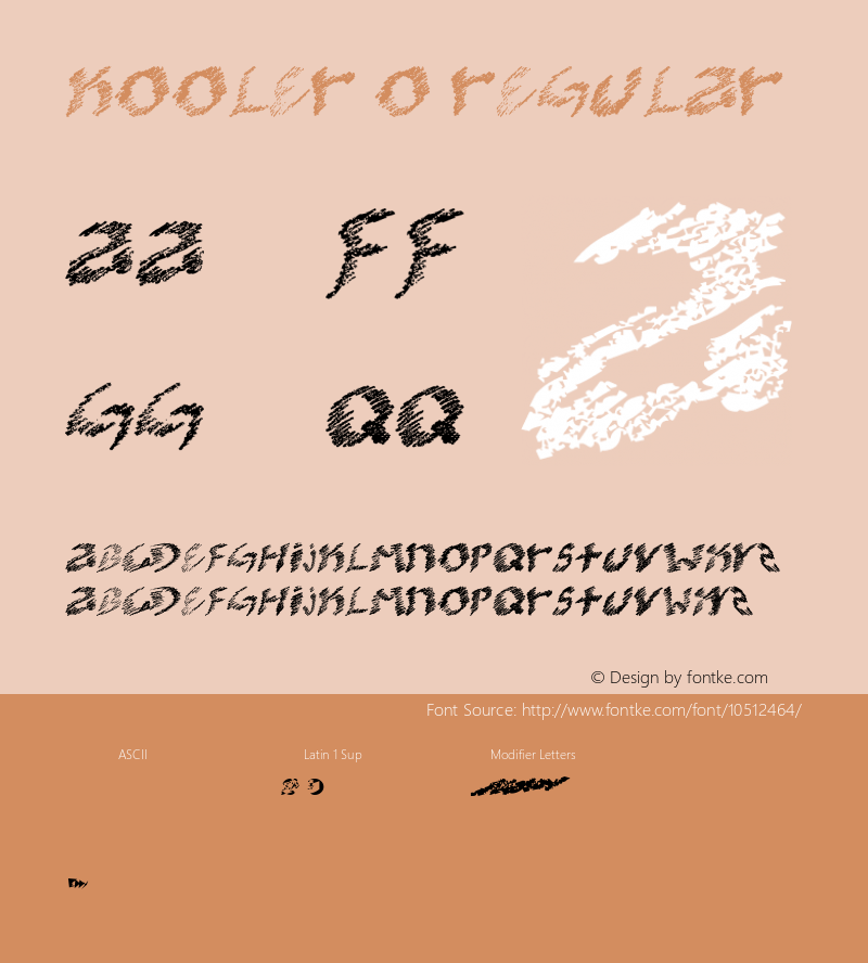 kooler O Regular Version 1.00 June 25, 2009, initial release图片样张