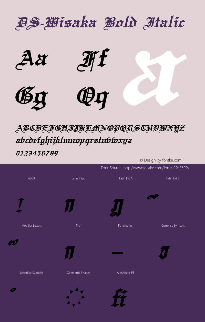 DS-Wisaka Bold Italic Version 1.000 2006 initial release图片样张