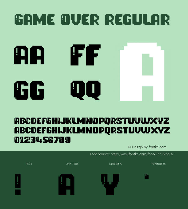 Game Over Version 1.002;Fontself Maker 3.5.7图片样张