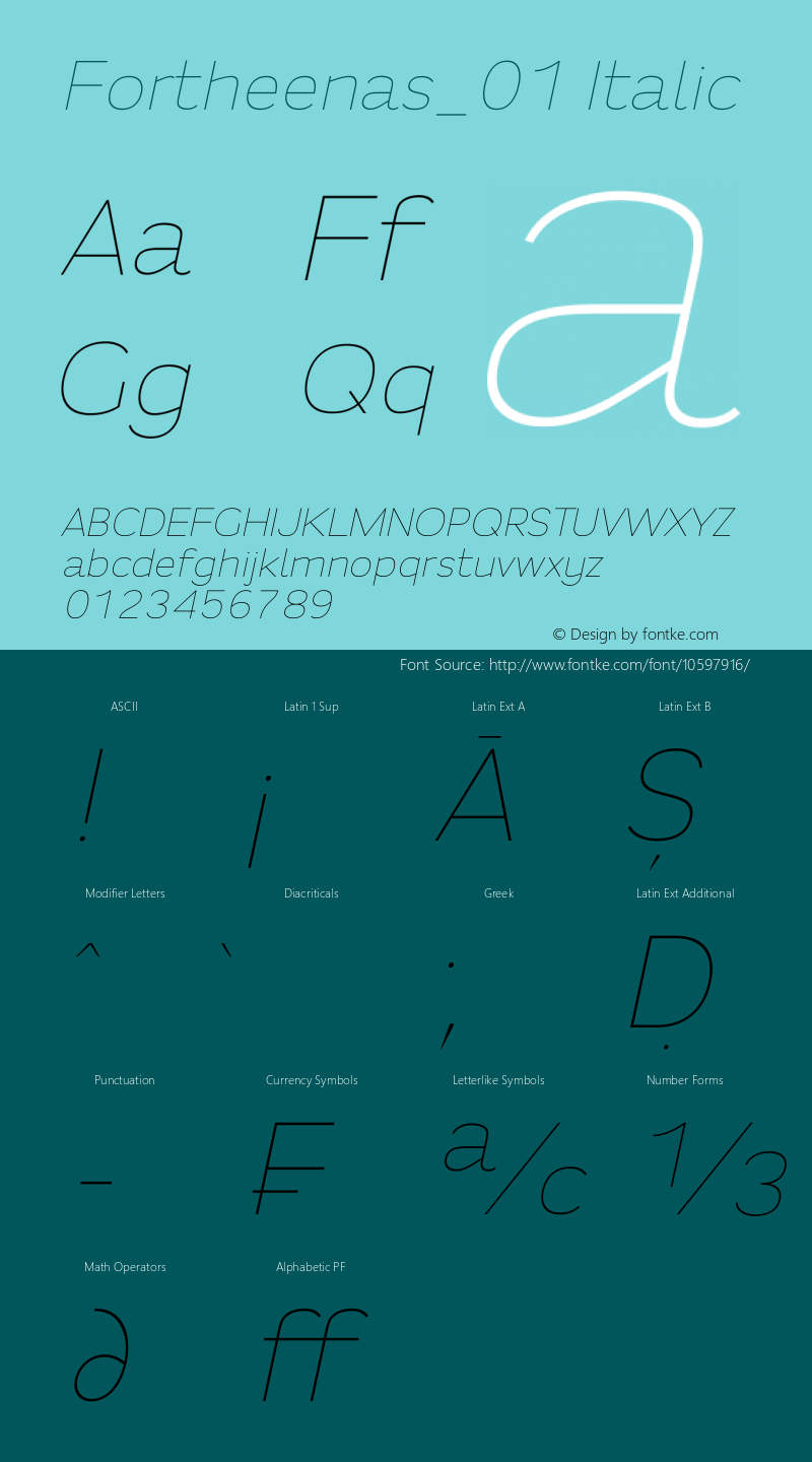 Fortheenas_01 Italic Version 1.10 September 8, 2014图片样张