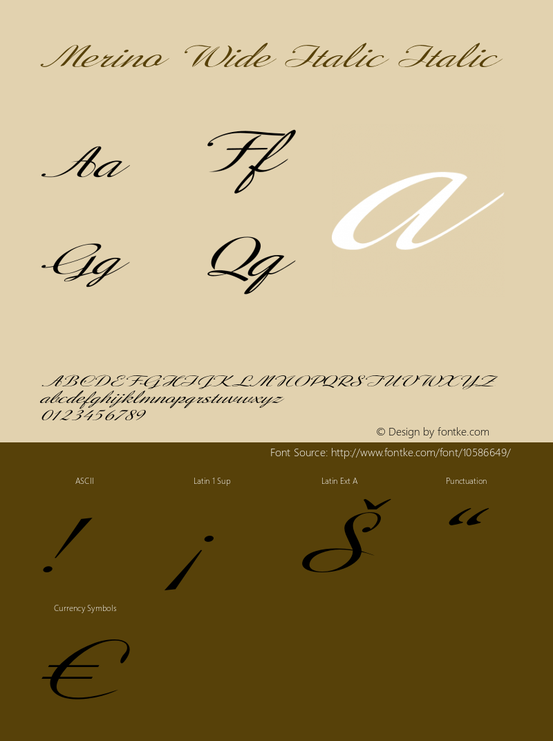 Merino Wide Italic Italic Version 1.000图片样张