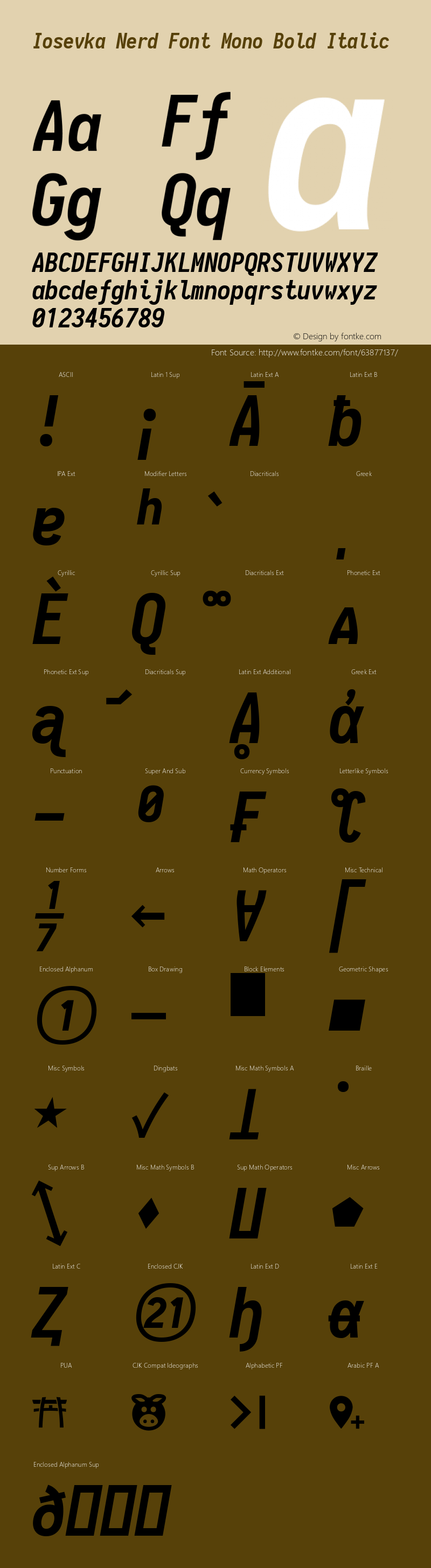 Iosevka Bold Italic Nerd Font Complete Mono 1.14.0; ttfautohint (v1.7.9-c794)图片样张