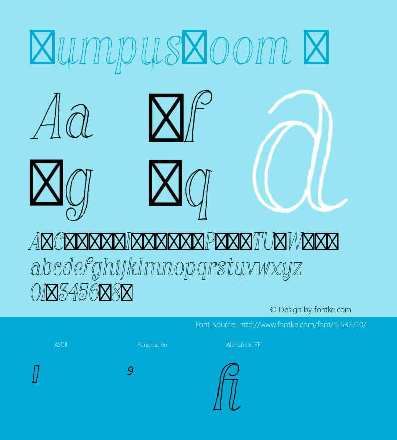 RumpusRoom ☞ Version 1.000;PS 001.000;hotconv 1.0.70;makeotf.lib2.5.58329;com.myfonts.easy.sideshow.rumpus-room.regular.wfkit2.version.4b73图片样张