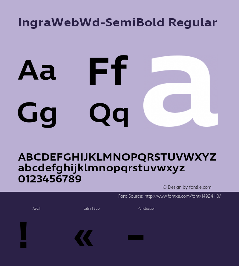 IngraWebWd-SemiBold Regular Version 1.001;PS 001.001;hotconv 1.0.70;makeotf.lib2.5.58329图片样张