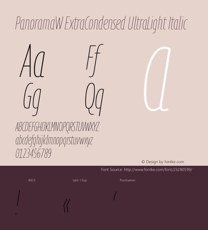 PanoramaW ExtraCondensed UltraLight Italic Version 1.001;PS 1.1;hotconv 1.0.72;makeotf.lib2.5.5900; ttfautohint (v0.92) -l 8 -r 50 -G 200 -x 14 -w 