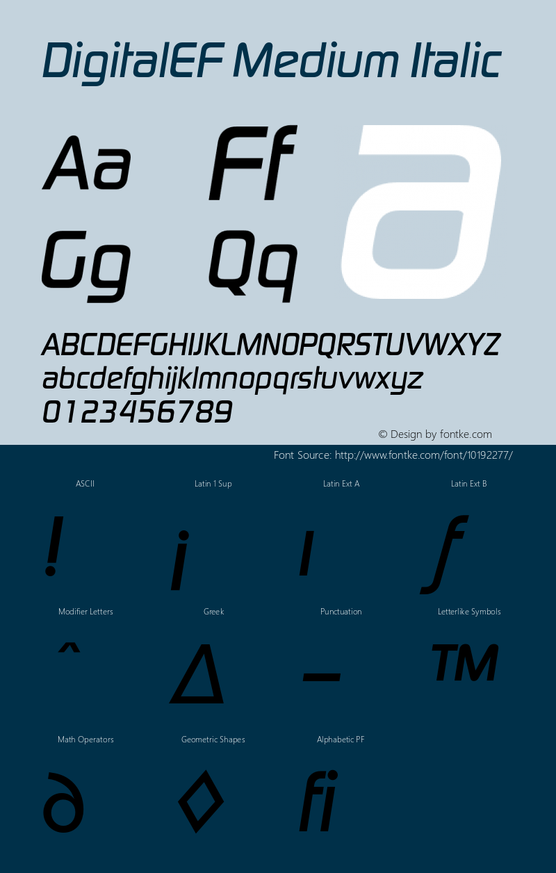 DigitalEF Medium Italic 001.000图片样张