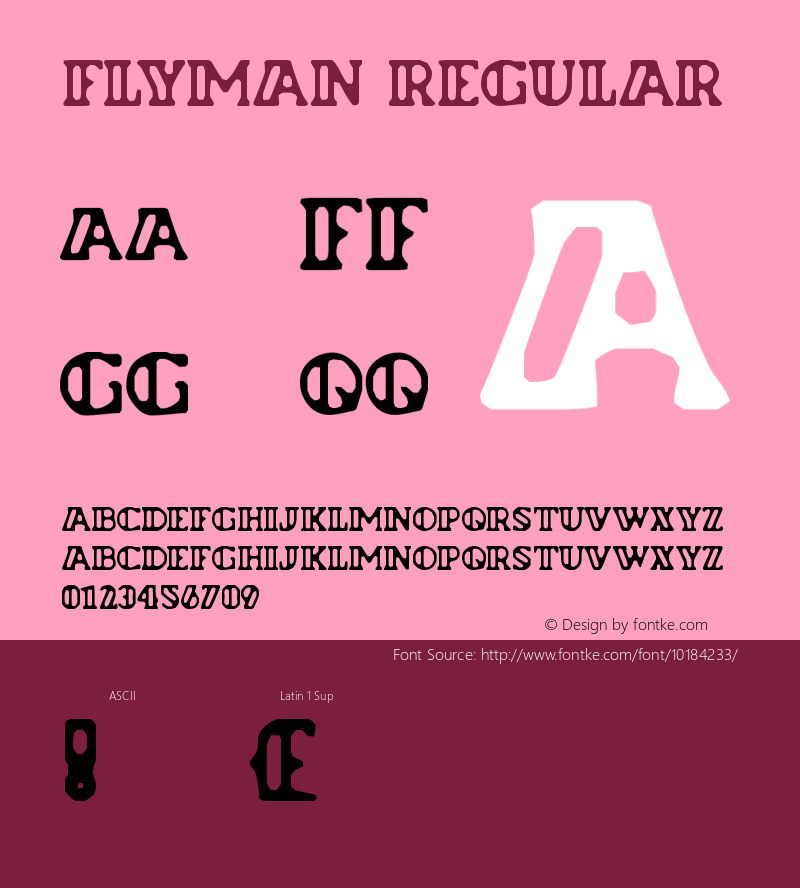 Flyman Regular Macromedia Fontographer 4.1 13.11.97图片样张
