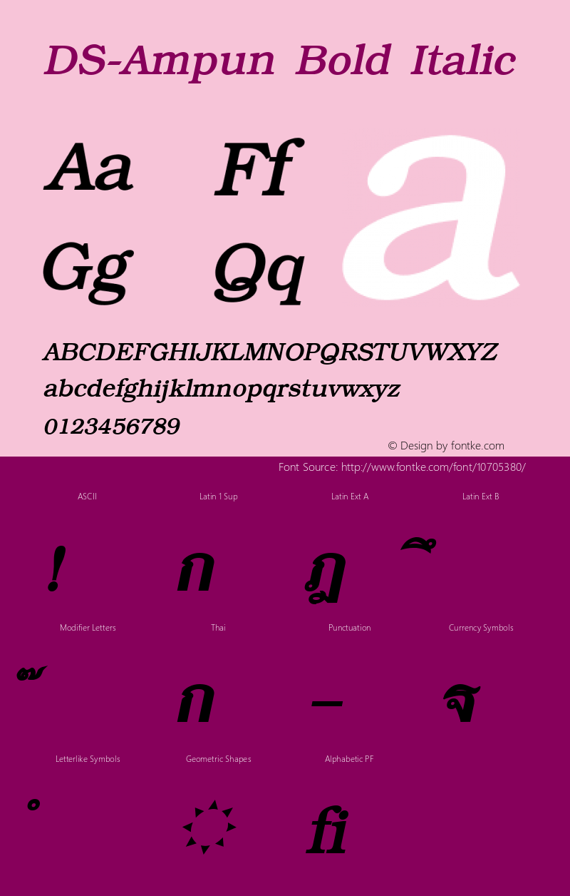 DS-Ampun Bold Italic Version 1.000 2006 initial release图片样张