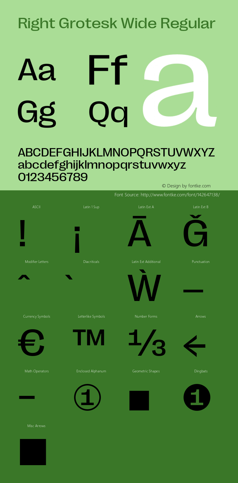 Right Grotesk Wide Regular Version 1.001;hotconv 1.0.109;makeotfexe 2.5.65596图片样张