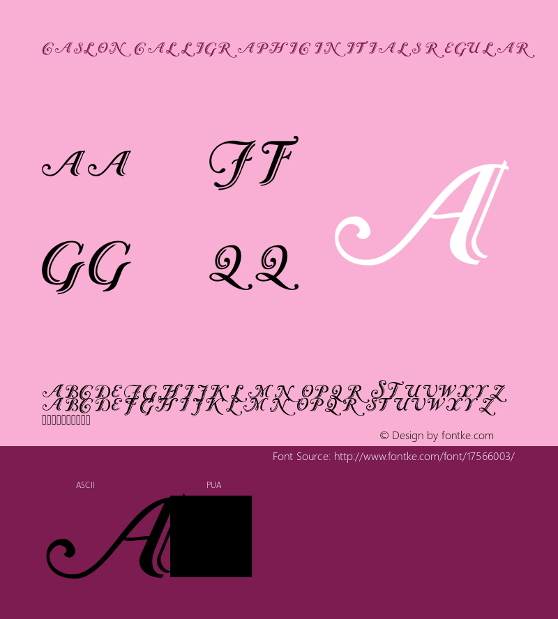 Caslon Calligraphic Initials Regular OTF 1.000;PS 001.000;Core 1.0.29图片样张