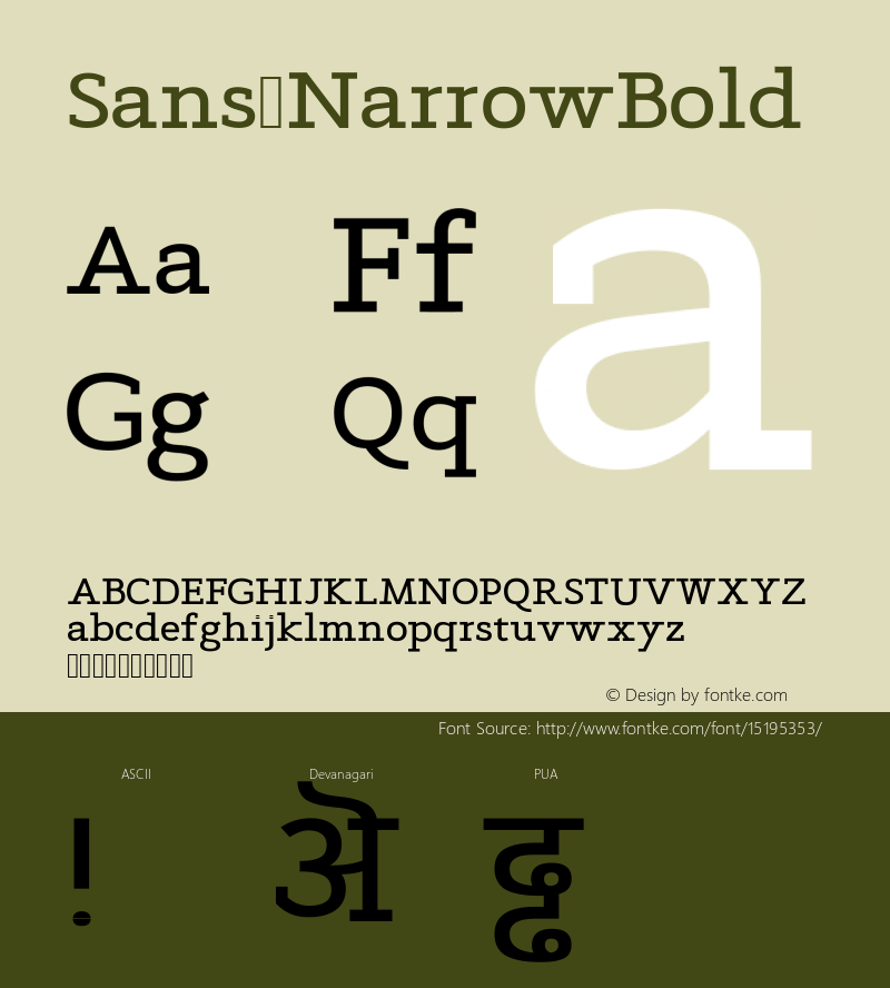 Sans NarrowBold Version Version 1.0图片样张