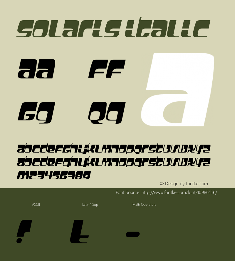 Solaris Italic Version 001.000图片样张