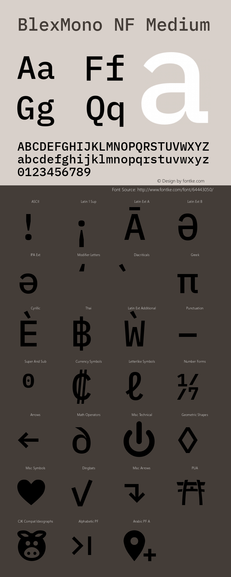 Blex Mono Medium Nerd Font Complete Windows Compatible Version 2.000图片样张