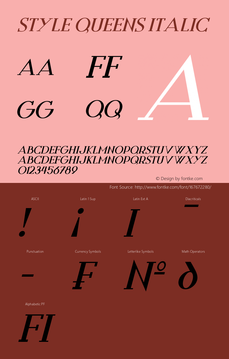 Style Queens Italic Version 1.10;June 24, 2021;FontCreator 12.0.0.2567 64-bit图片样张