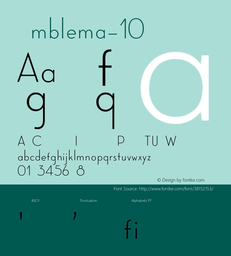 ☞Emblema-10 Version 1.000 2014 initial release;com.myfonts.easy.corradine.emblema.10.wfkit2.version.4cFY图片样张