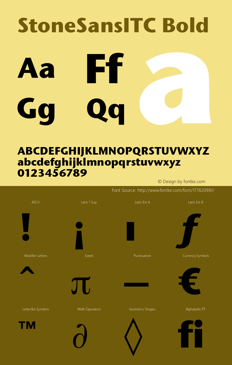 Stone Sans ITC Bold 005.000图片样张