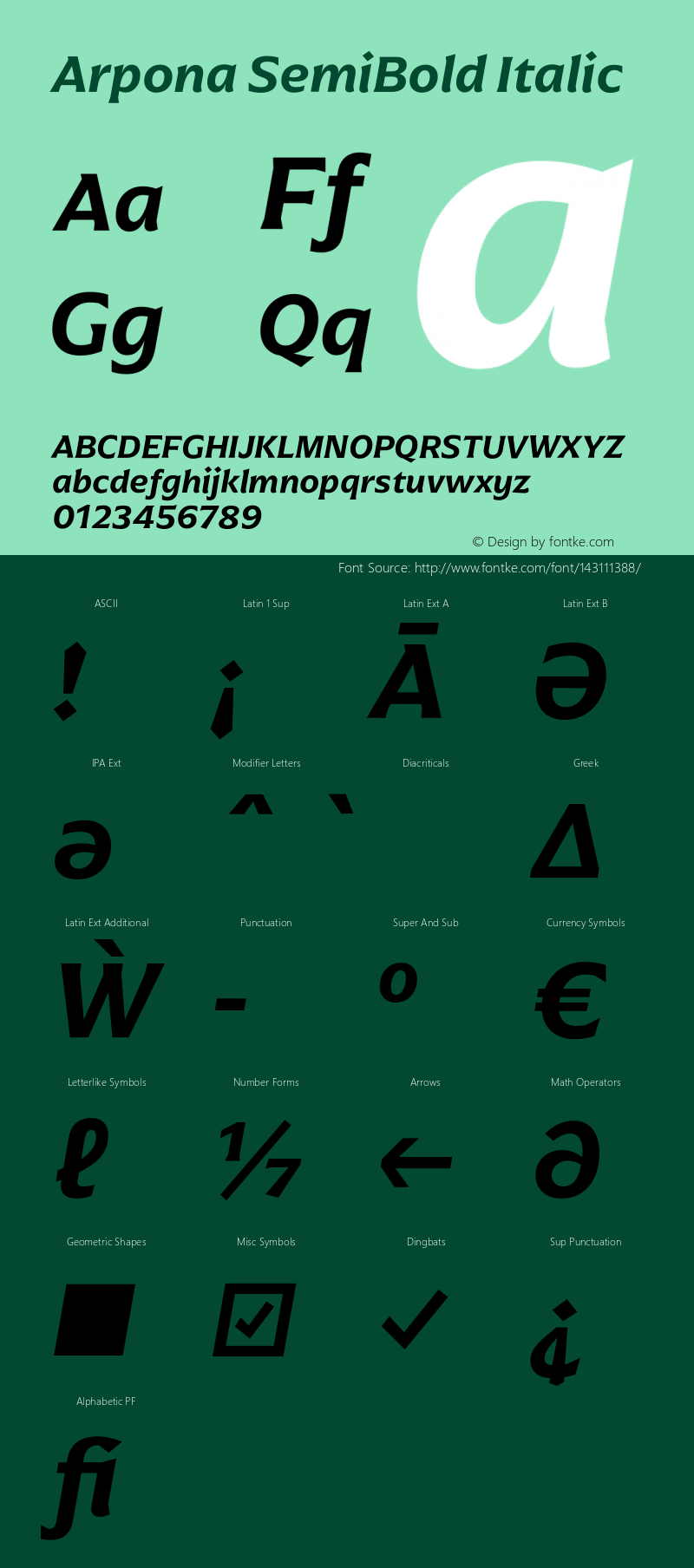 Arpona SemiBold Italic Version 2.000 | w-rip DC20200430图片样张