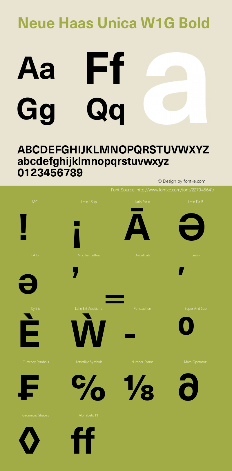 Neue Haas Unica W1G Bold Version 1.00图片样张