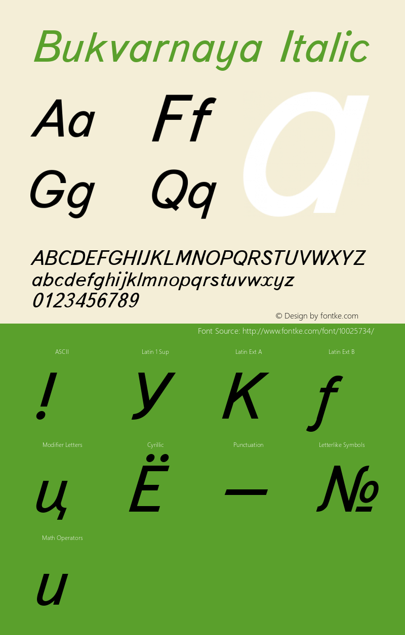 Bukvarnaya Italic 001.001图片样张