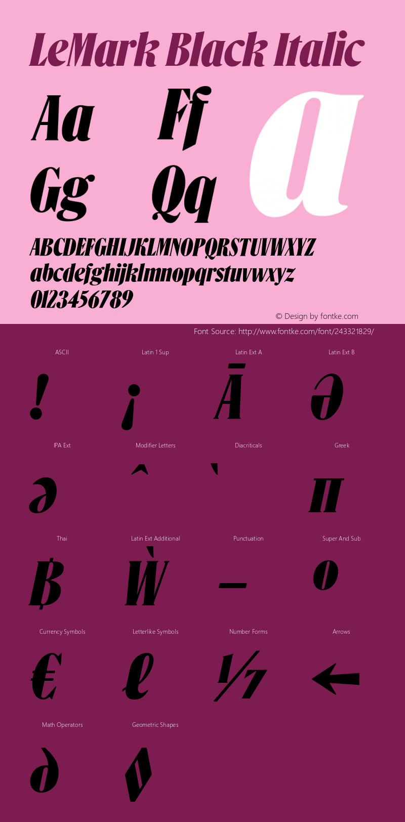 LeMark Black Italic Version 1.000图片样张