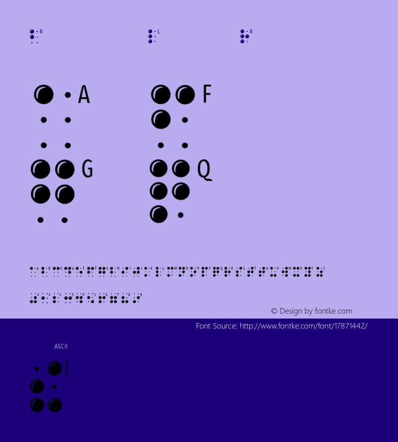 BrailleLatin Regular 1.0  2002-01-20图片样张