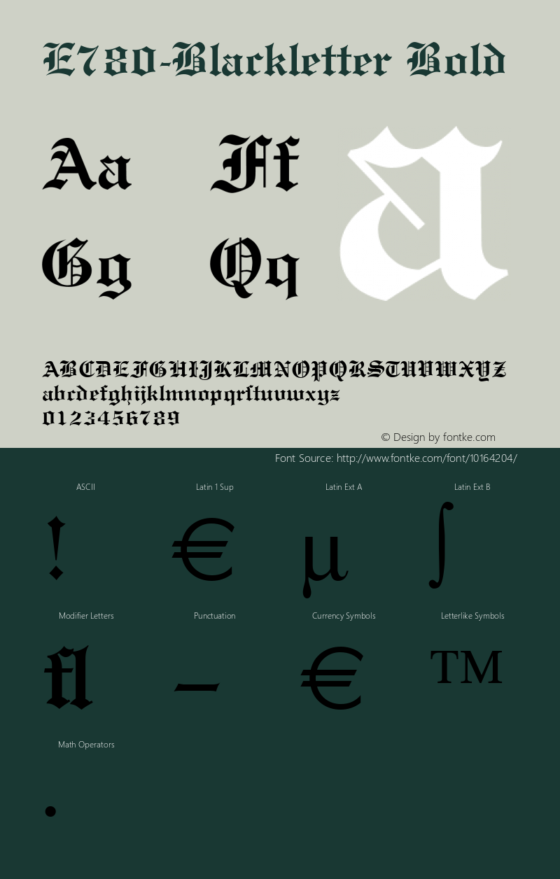 E780-Blackletter Bold Version 1.0 20-10-2002图片样张