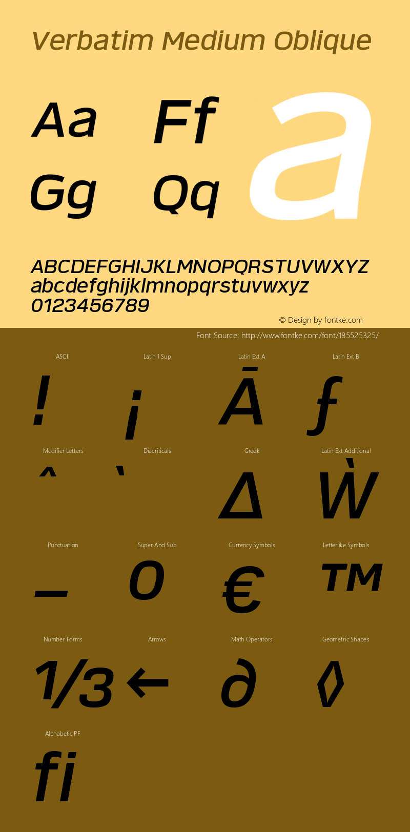 Verbatim Medium Oblique 1.000图片样张