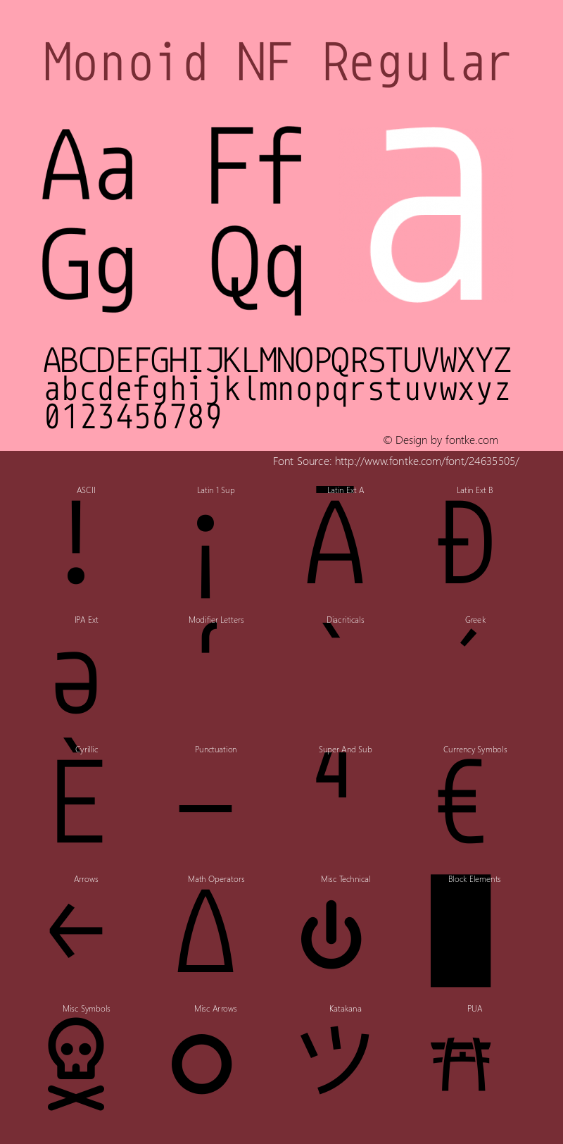 Monoid Regular Nerd Font Complete Mono Windows Compatible Version 0.61;Nerd Fonts 1.2.图片样张