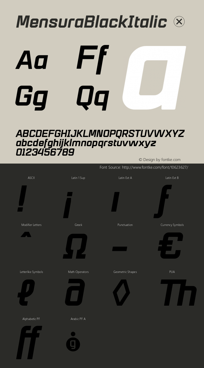 MensuraBlackItalic ☞ Version 001.001 ;com.myfonts.easy.graviton.mensura.black-italic.wfkit2.version.4bZK图片样张