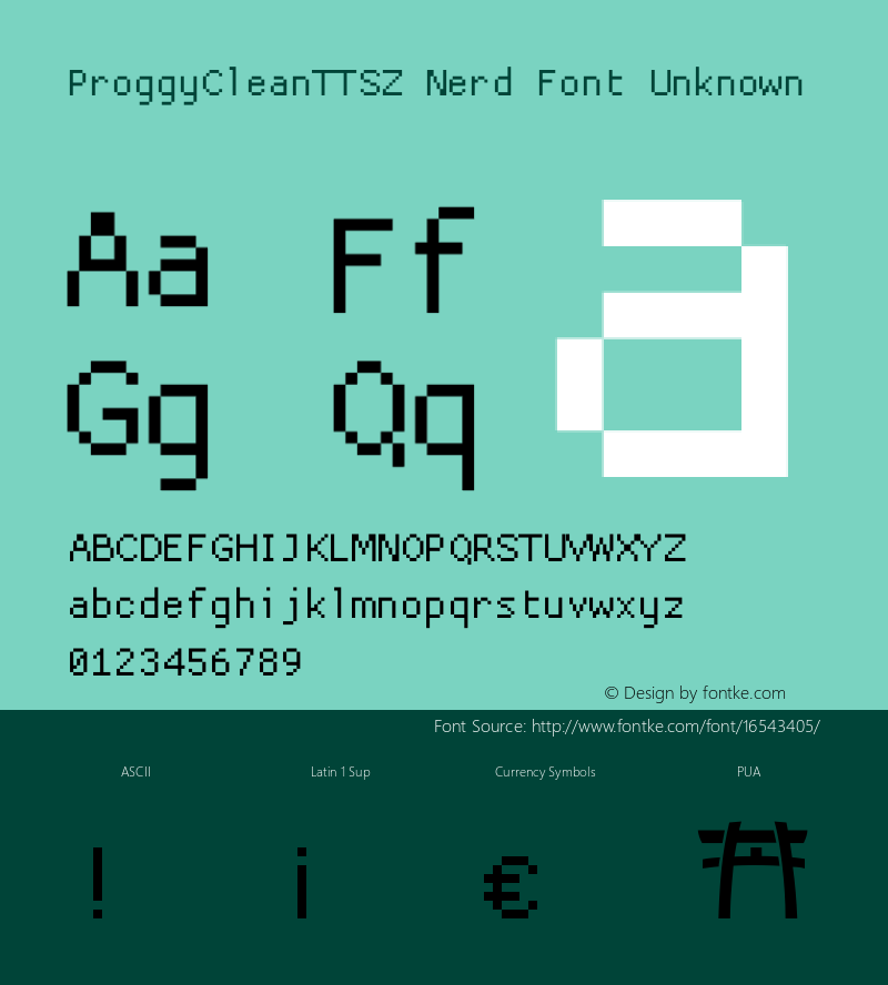 ProggyCleanTTSZ Nerd Font Unknown 2004/04/15图片样张