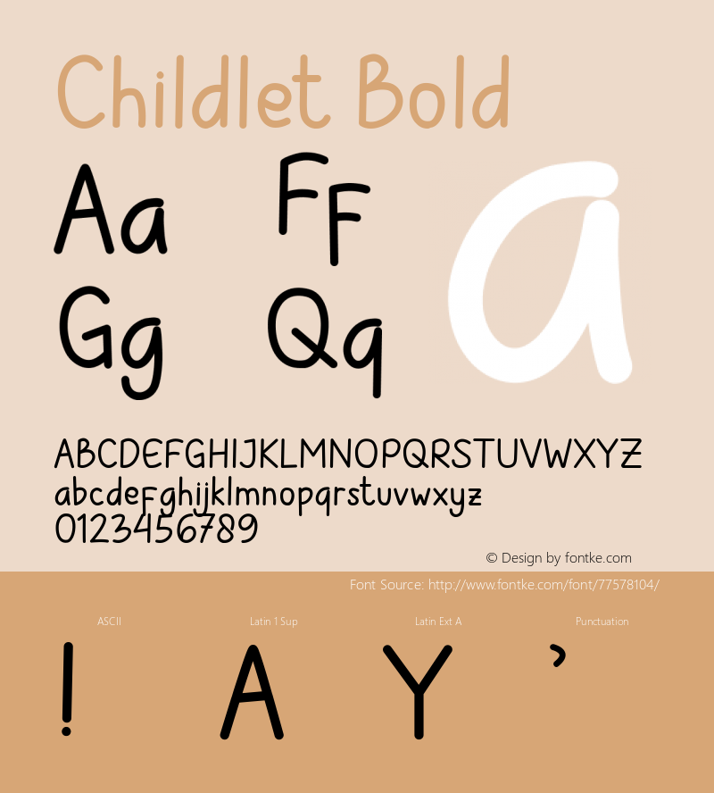 Childlet Bold Version 1.005;Fontself Maker 3.5.1图片样张